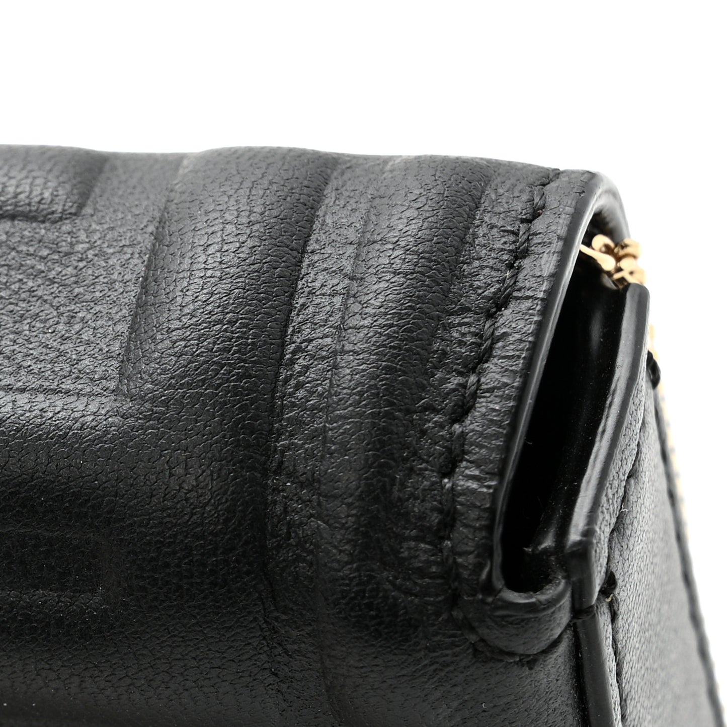 Nappa Matisse FF Embossed Nano Baguette Charm Black