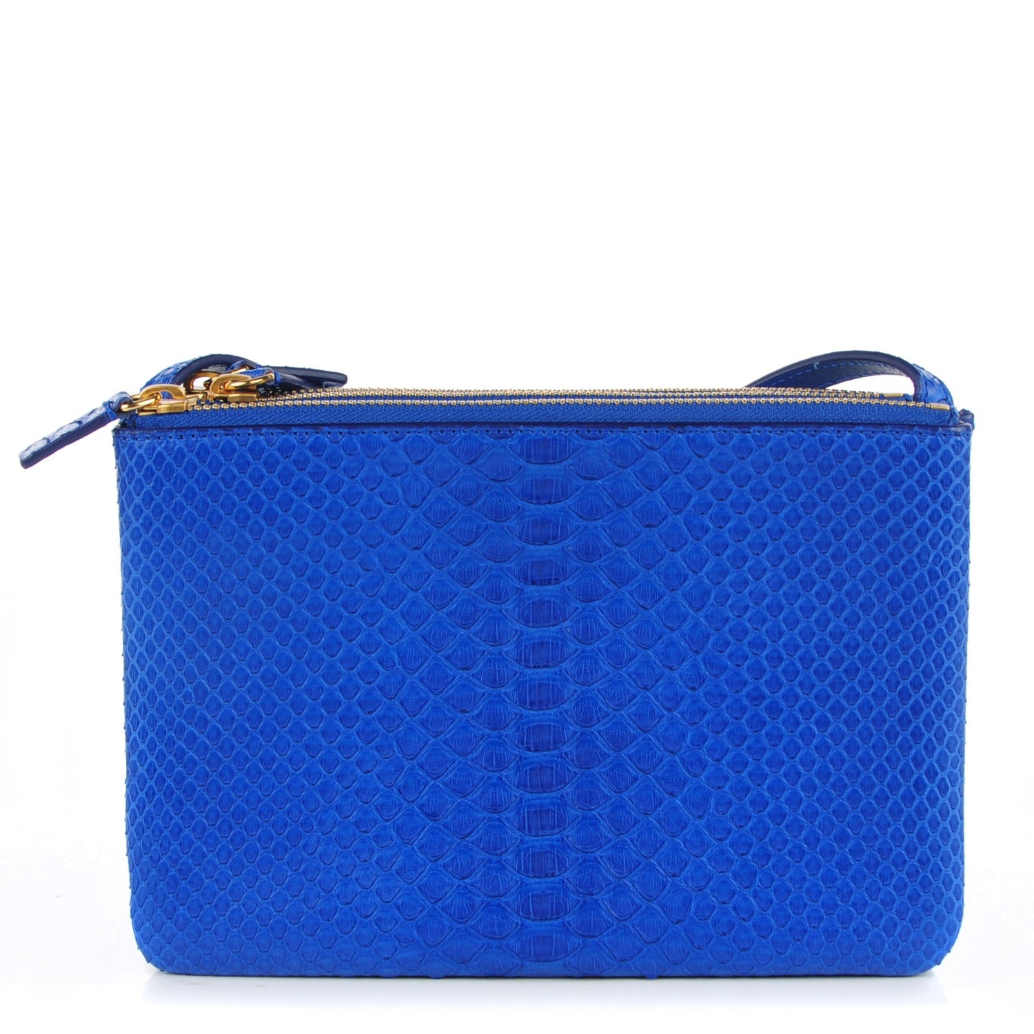 Celine Python Small Trio Crossbody Bag Royal Blue 1 of 7