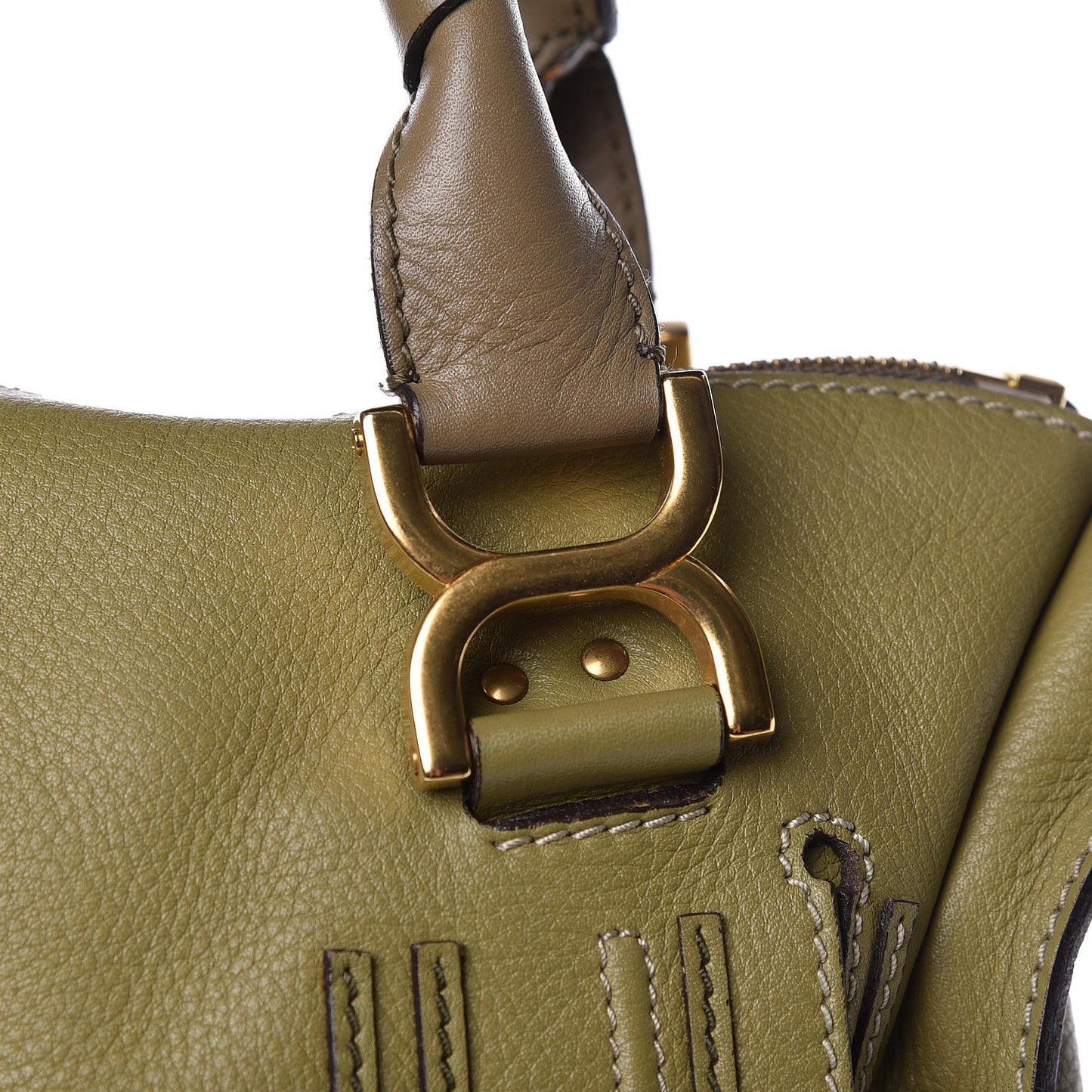 Calfskin Large Marcie Satchel Green