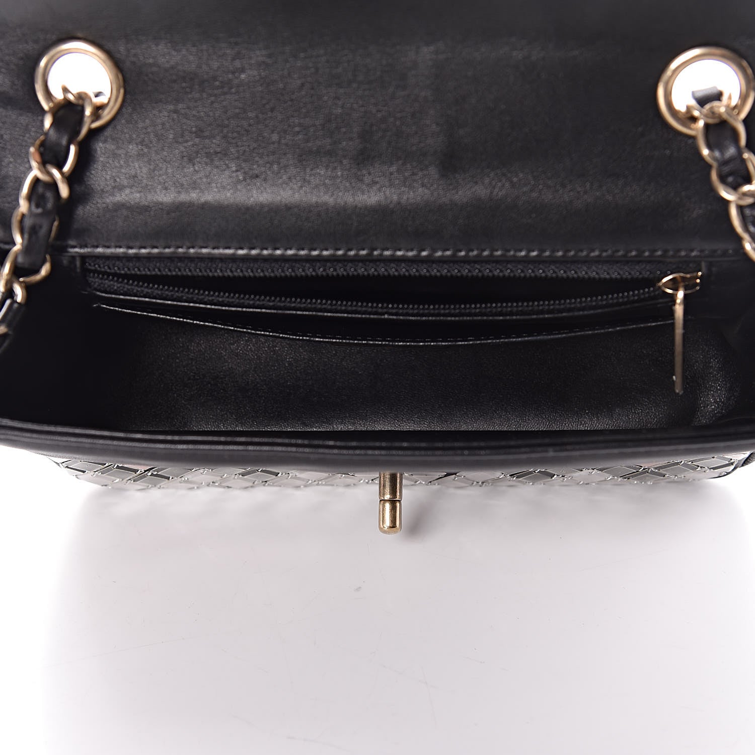 Chanel Lambskin Mosaic Small Flap Black Gold Light Blue 5 of 10
