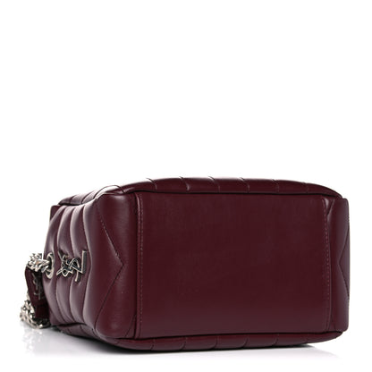 Saint Laurent Calfskin Y Quilted Monogram Small Loulou Bowling Bag Rouge Legion 4 of 9