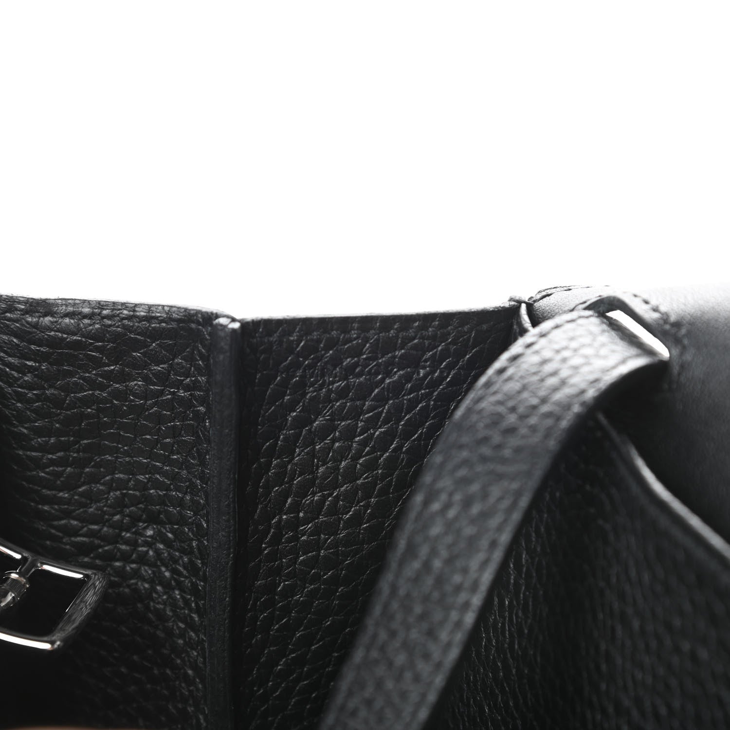 Hermes Taurillon Clemence Halzan 31 GM Black 9 of 17