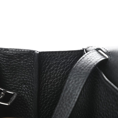 Hermes Taurillon Clemence Halzan 31 GM Black 8 of 17