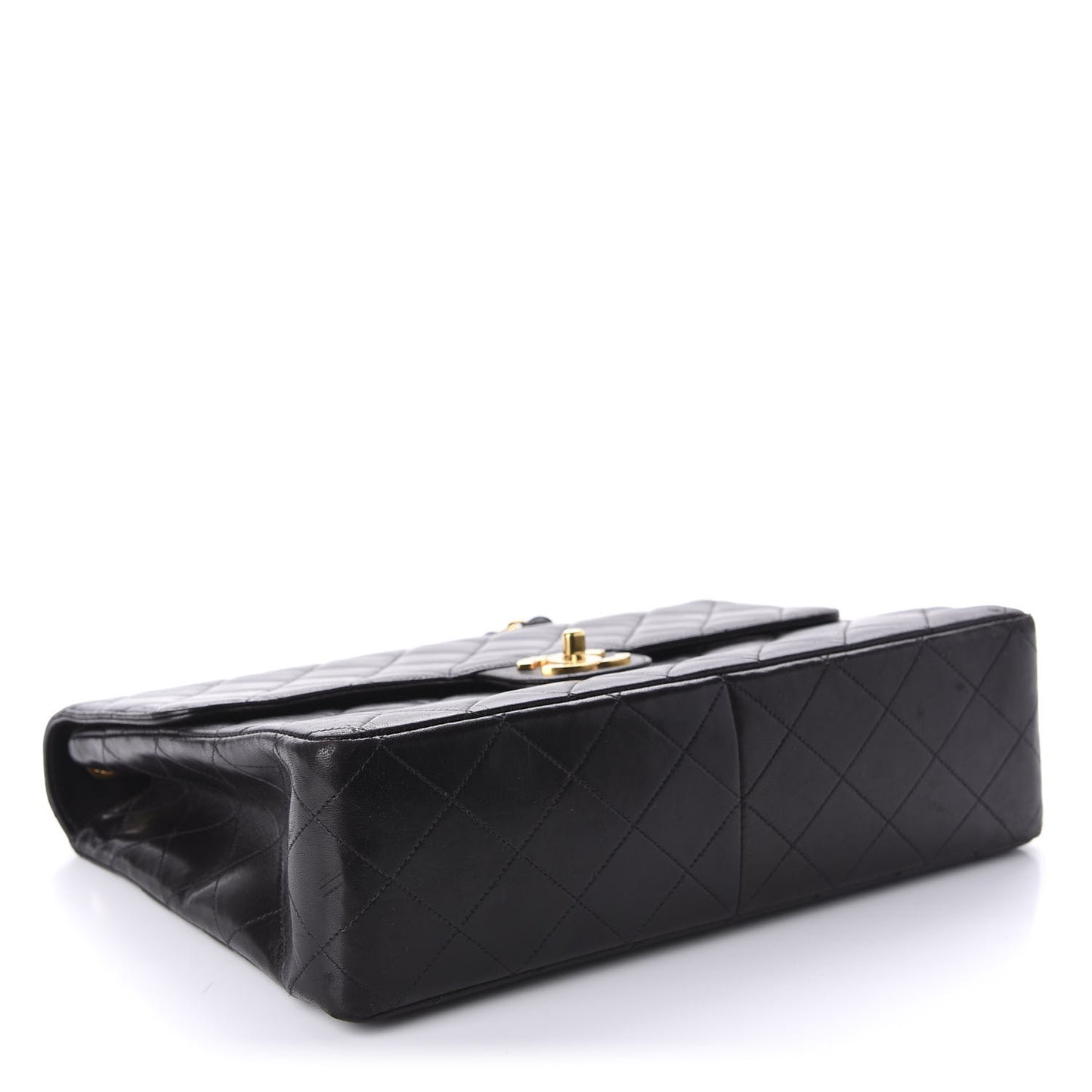 Lambskin Quilted XL Jumbo Single Flap Black