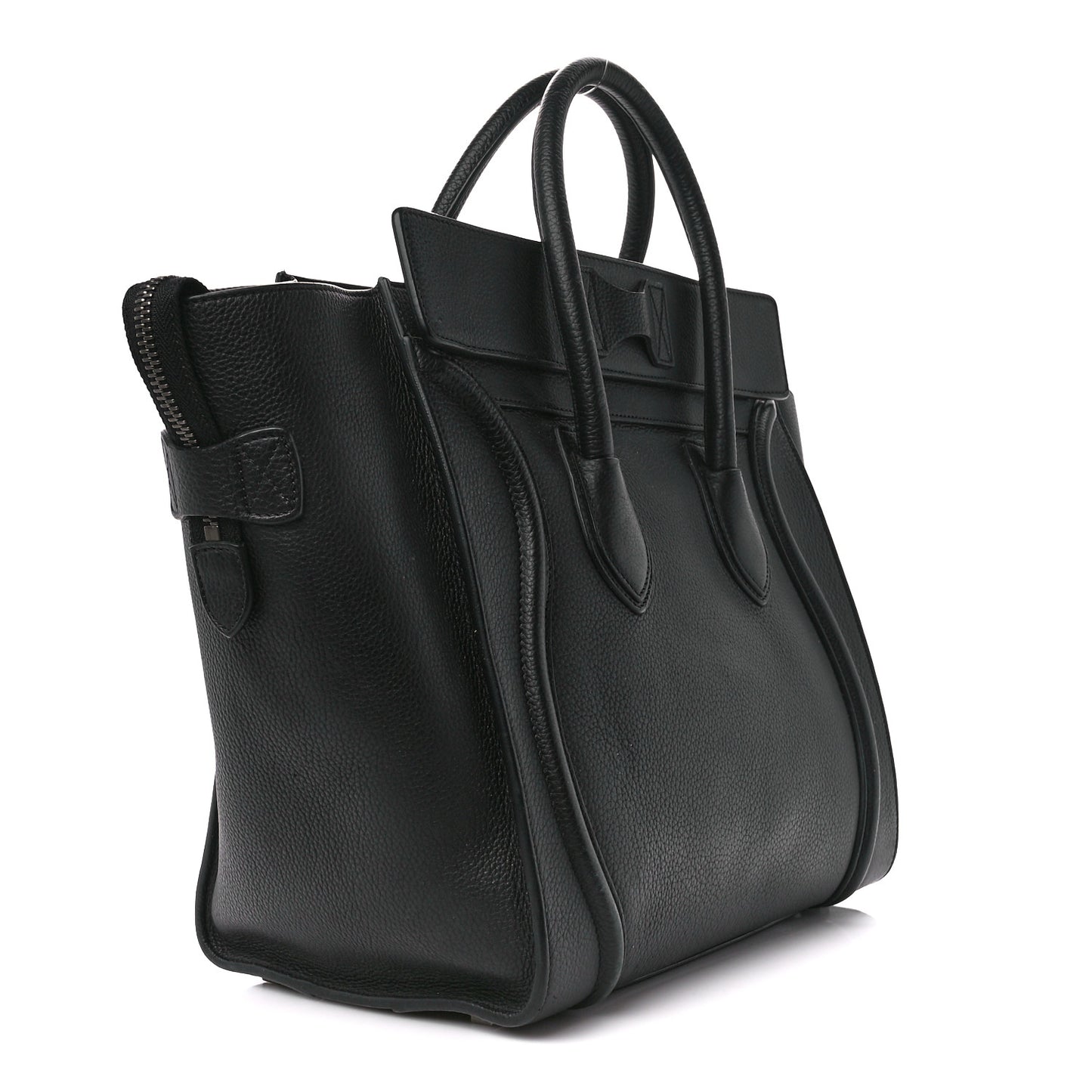 Drummed Calfskin Micro Luggage Black