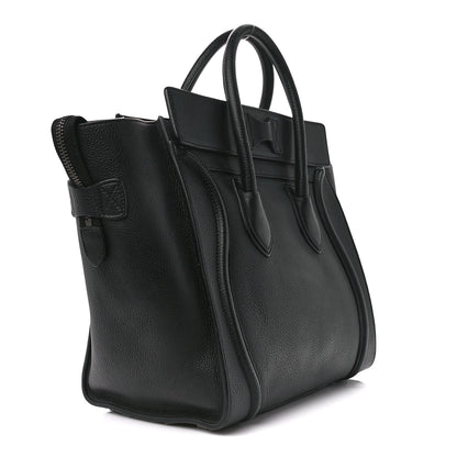 Celine Drummed Calfskin Micro Luggage Black 3 of 14