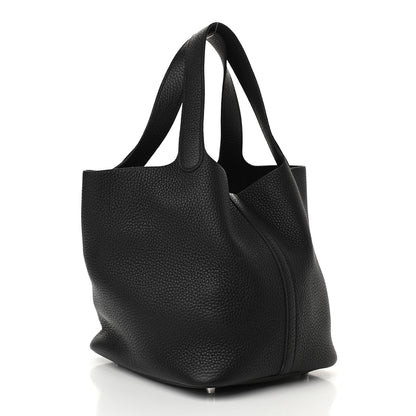 Hermes Taurillon Clemence Picotin Lock 22 MM Black 3 of 10