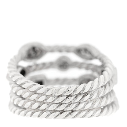 David Yurman Sterling Silver Diamond Confetti 4 Row Ring 50 5.5 3 of 4