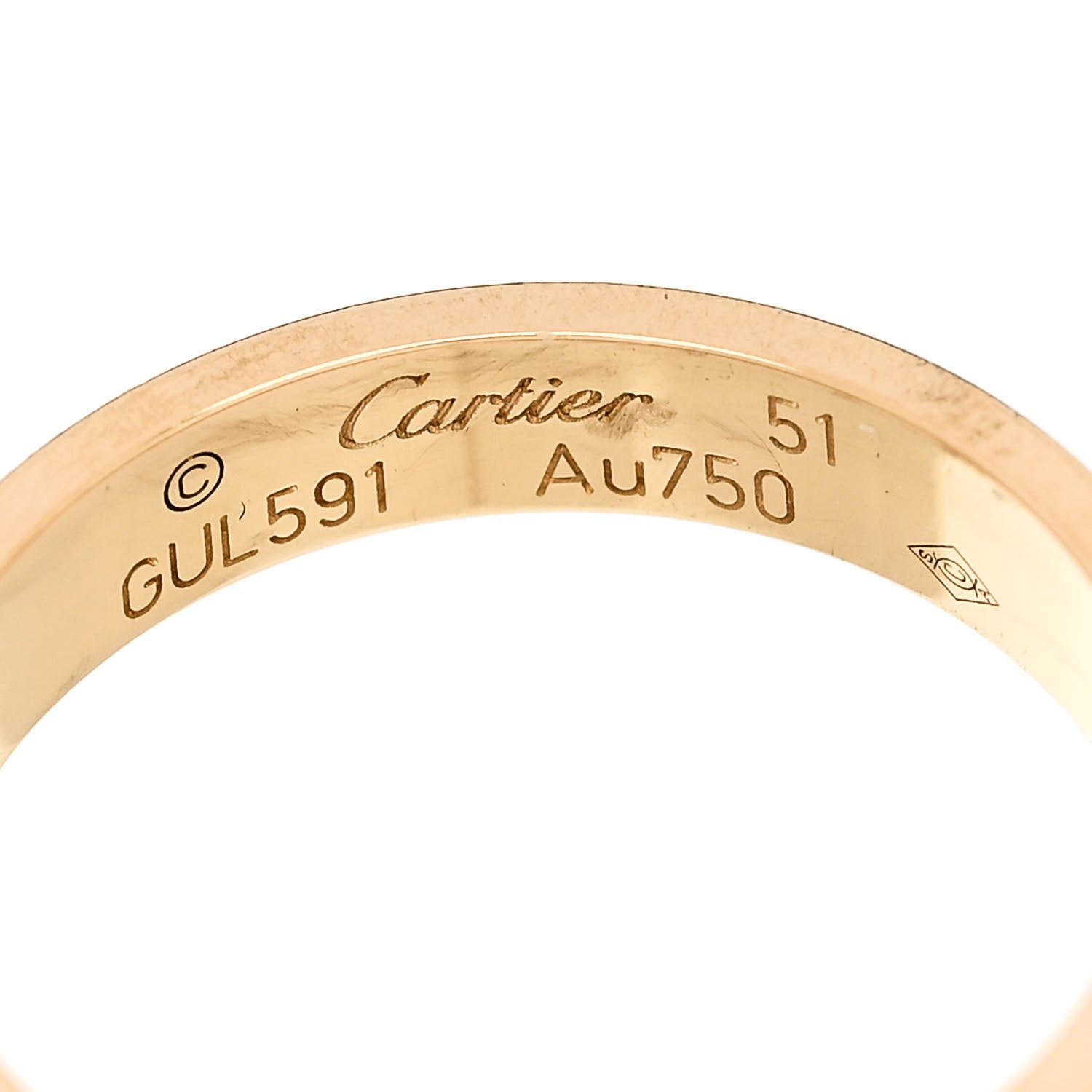Cartier 18K Yellow Gold 3.5mm LOVE Wedding Band Ring 51 5.75 4 of 5