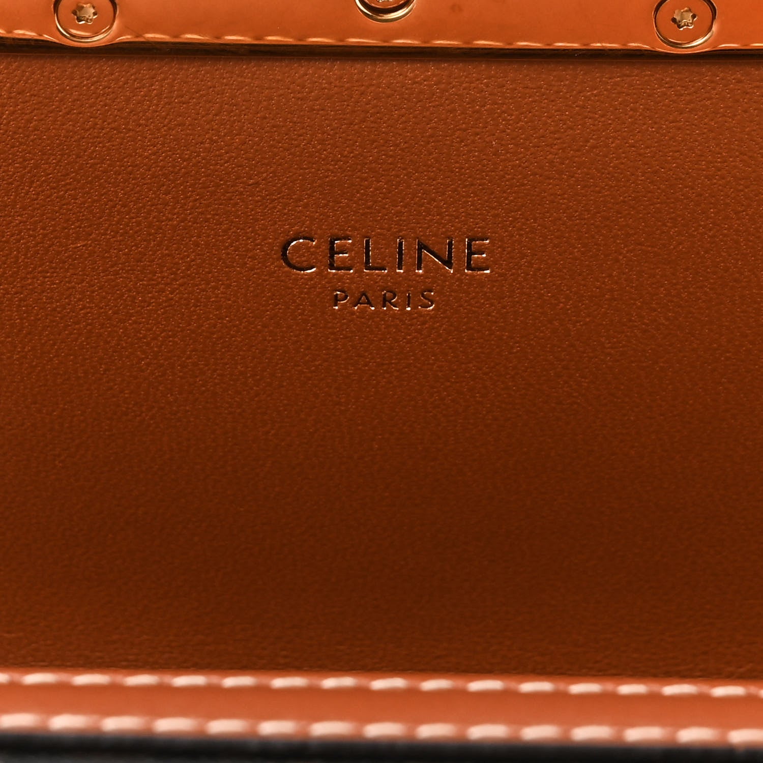 Celine Calfskin Triomphe Canvas Teen Triomphe Bag Tan 6 of 11