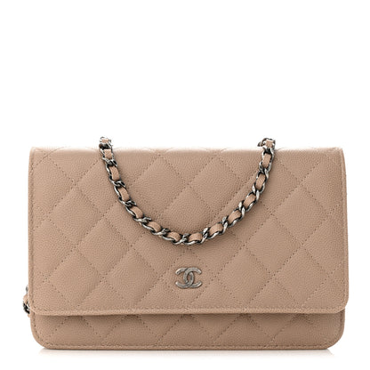 Chanel Caviar Quilted Wallet On Chain WOC Beige 1 of 13