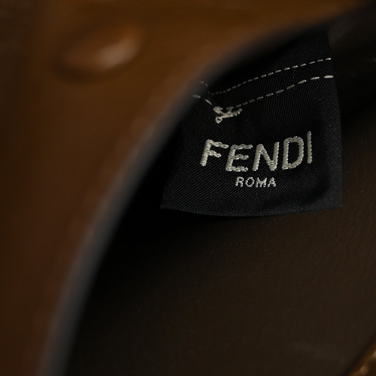 Fendi Vitello Liberty Glossy Lambskin Perforated Medium Peekaboo X-Lite White Ice Rust Maya 6 of 13