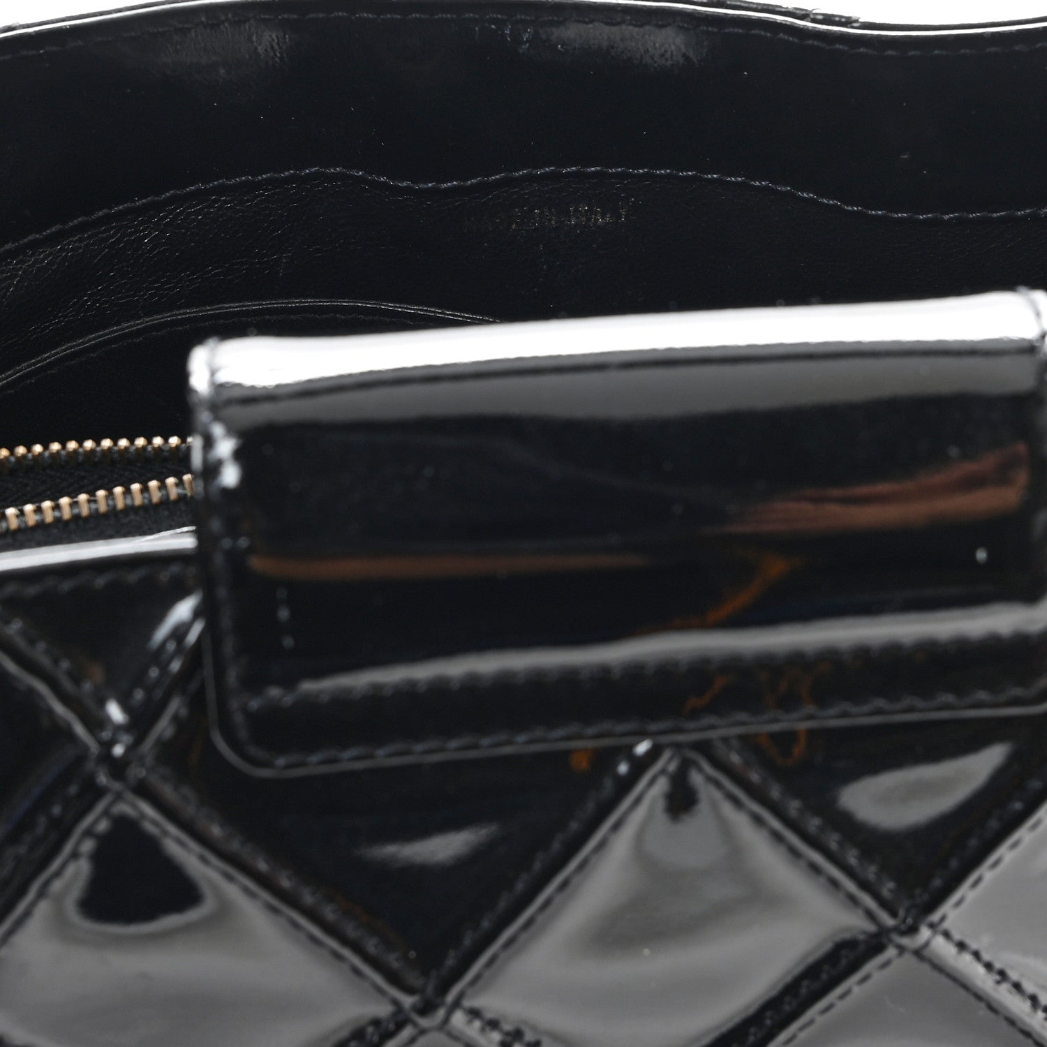Chanel Patent Quilted Shoulder Bag Black 7 of 13
