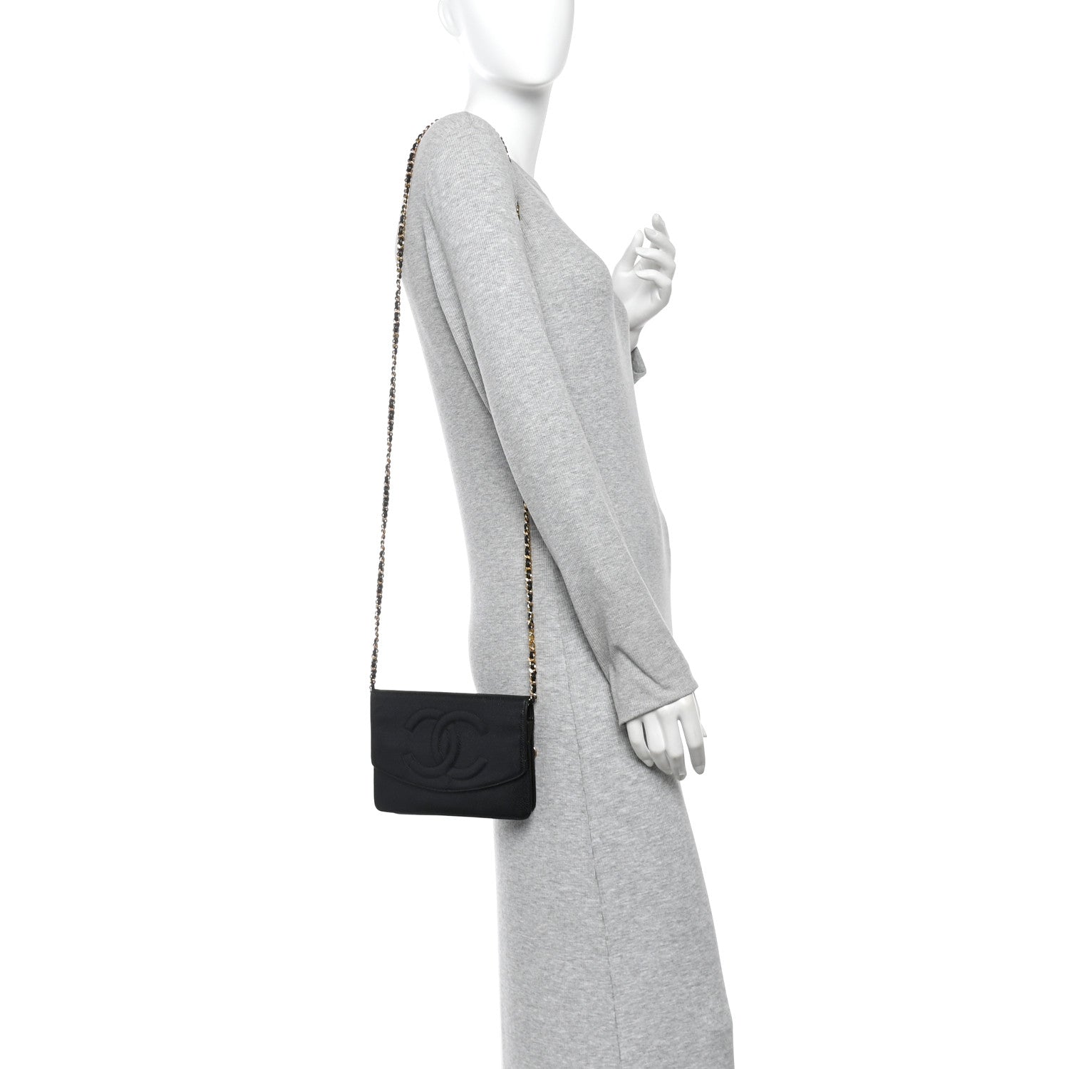 Chanel Caviar Timeless CC Wallet On Chain WOC Black 2 of 11