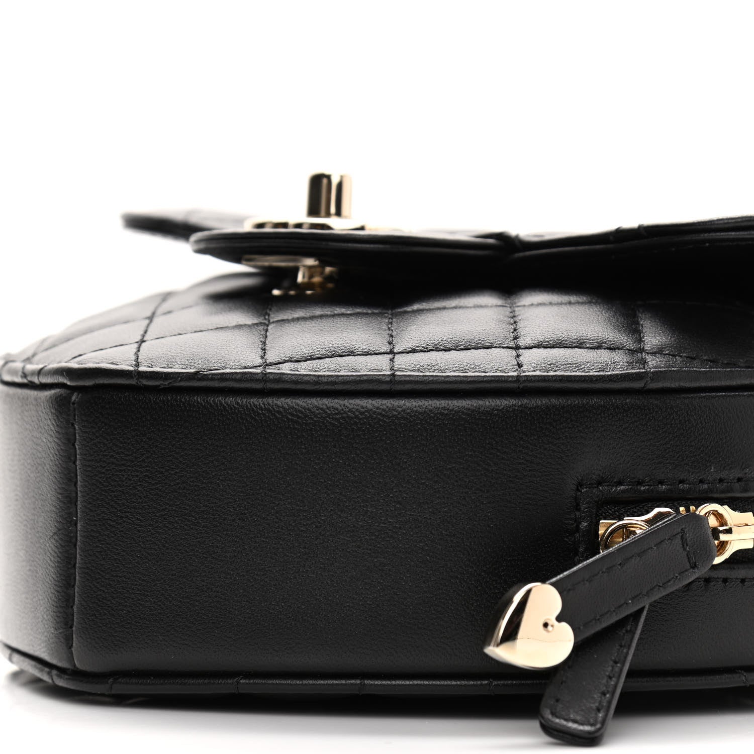 Chanel Lambskin Quilted CC In Love Heart Bag Black 10 of 11