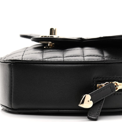 Chanel Lambskin Quilted CC In Love Heart Bag Black 10 of 11