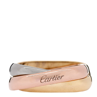 Cartier 18K Pink Yellow White Gold Medium Trinity Cushion Ring 55 7.25 1 of 6