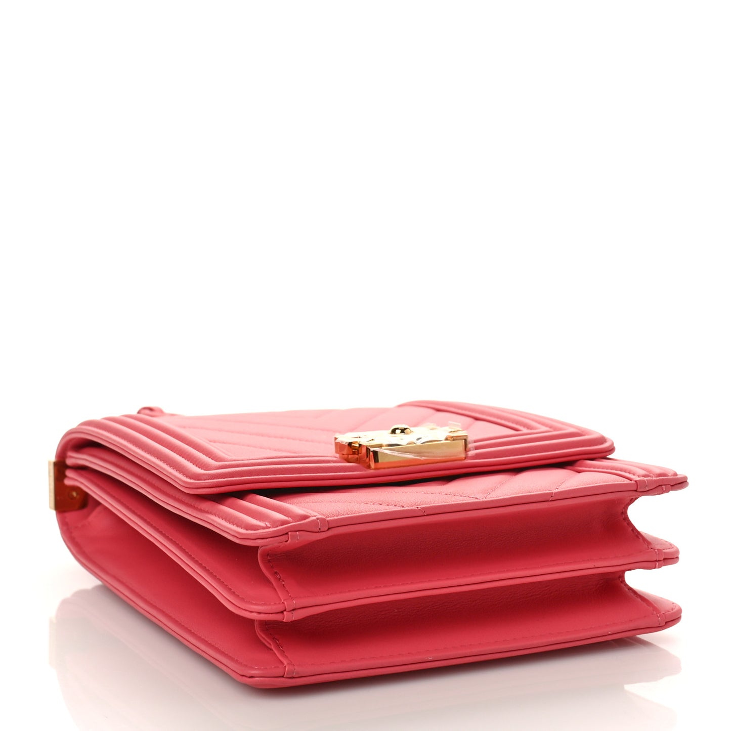 Calfskin Chevron North South Boy Flap Pink