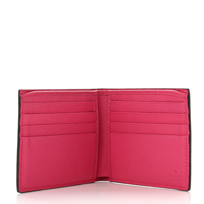 Gucci Grained Calfskin Logo Bi-Fold Wallet Box Pink Green 6 of 7