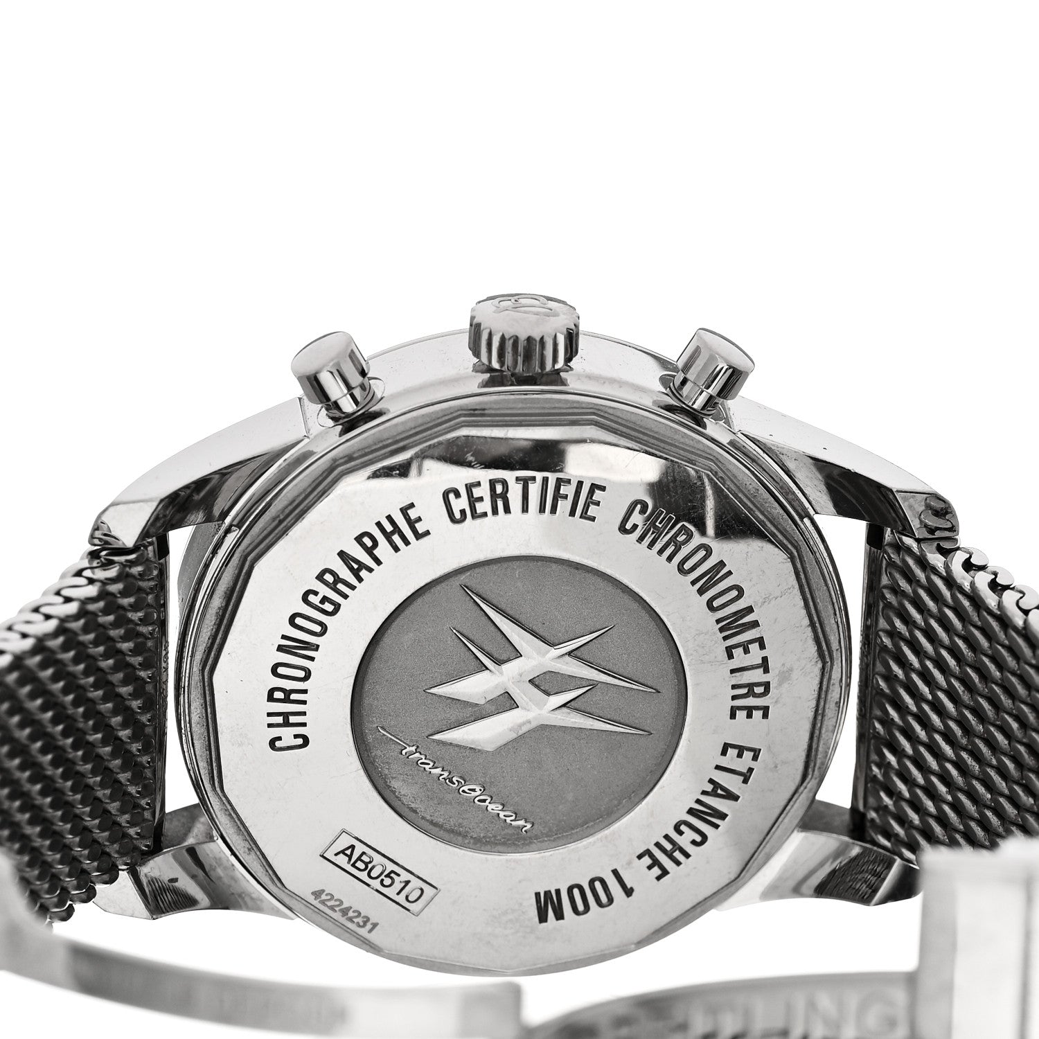Breitling Stainless Steel 46mm Transocean Unitime Chronograph Automatic Watch Black AB0510 4 of 4