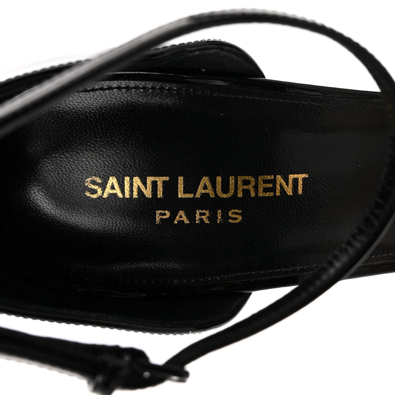 Saint Laurent Patent Calfskin Opyum 110 Sandals 42 Black Gold 7 of 9