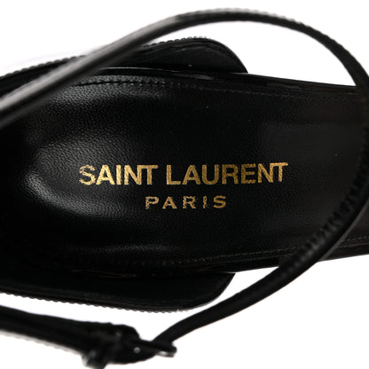 Saint Laurent Patent Calfskin Opyum 110 Sandals 42 Black Gold 7 of 9