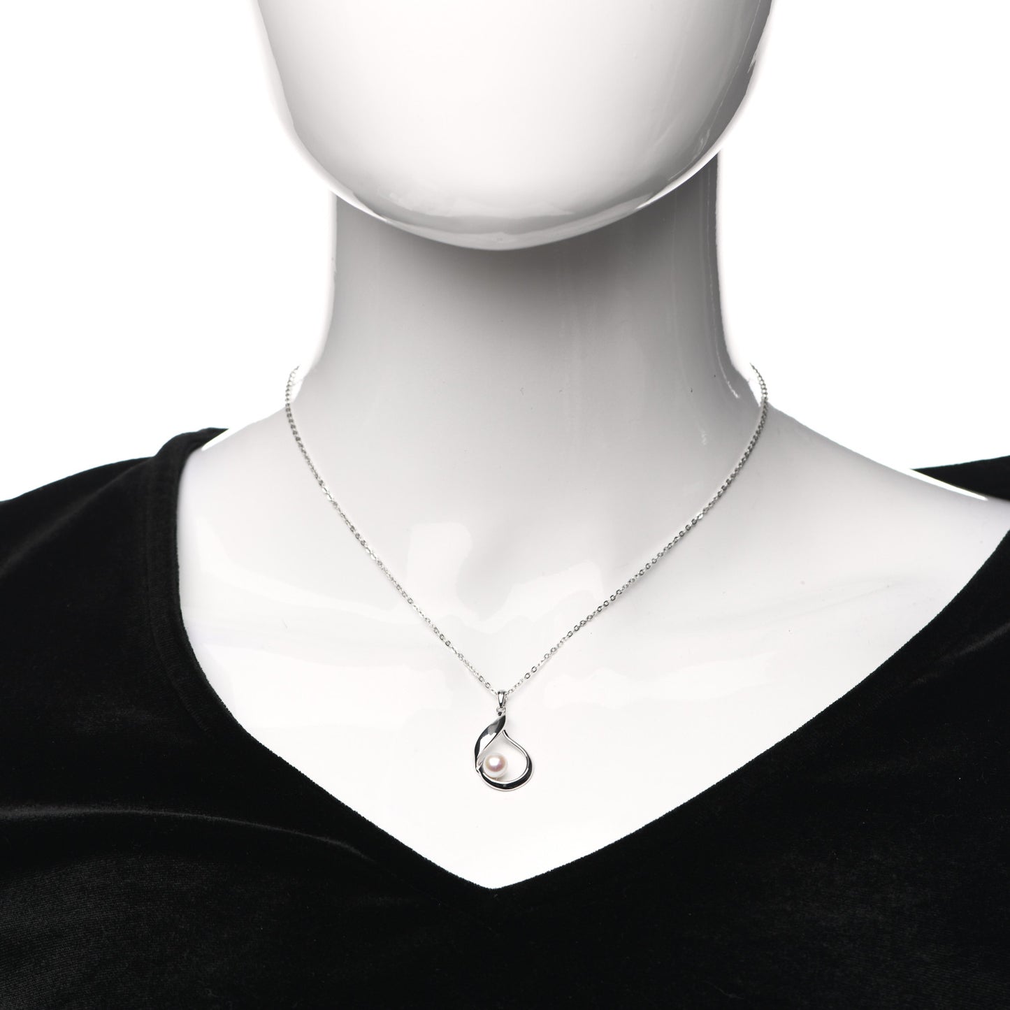 Sterling Silver Akoya Pearl 6mm Pendant Necklace