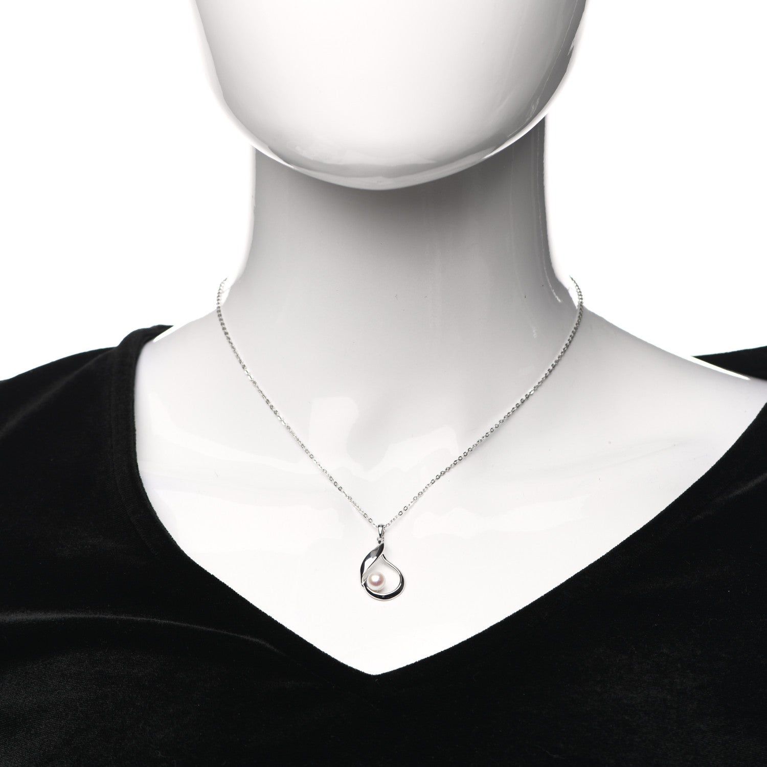 Mikimoto Sterling Silver Akoya Pearl 6mm Pendant Necklace 2 of 5