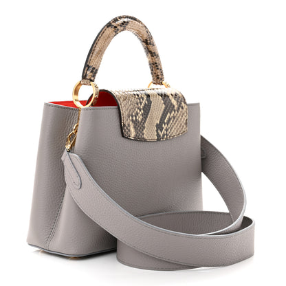 Louis Vuitton Taurillon Snakeskin Capucines BB Steeple Grey 3 of 10
