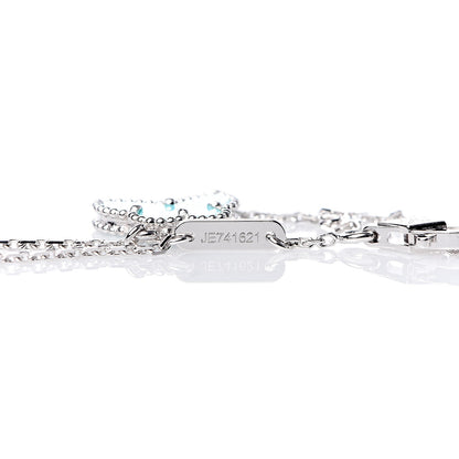 Van Cleef & Arpels 18K White Gold Turquoise Sweet Alhambra Butterfly Bracelet 5 of 7