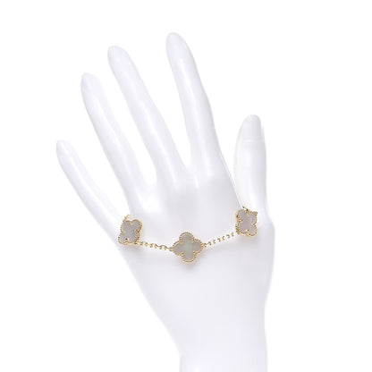 Van Cleef & Arpels 18K Yellow Gold Mother of Pearl 5 Motifs Vintage Alhambra Bracelet 2 of 6