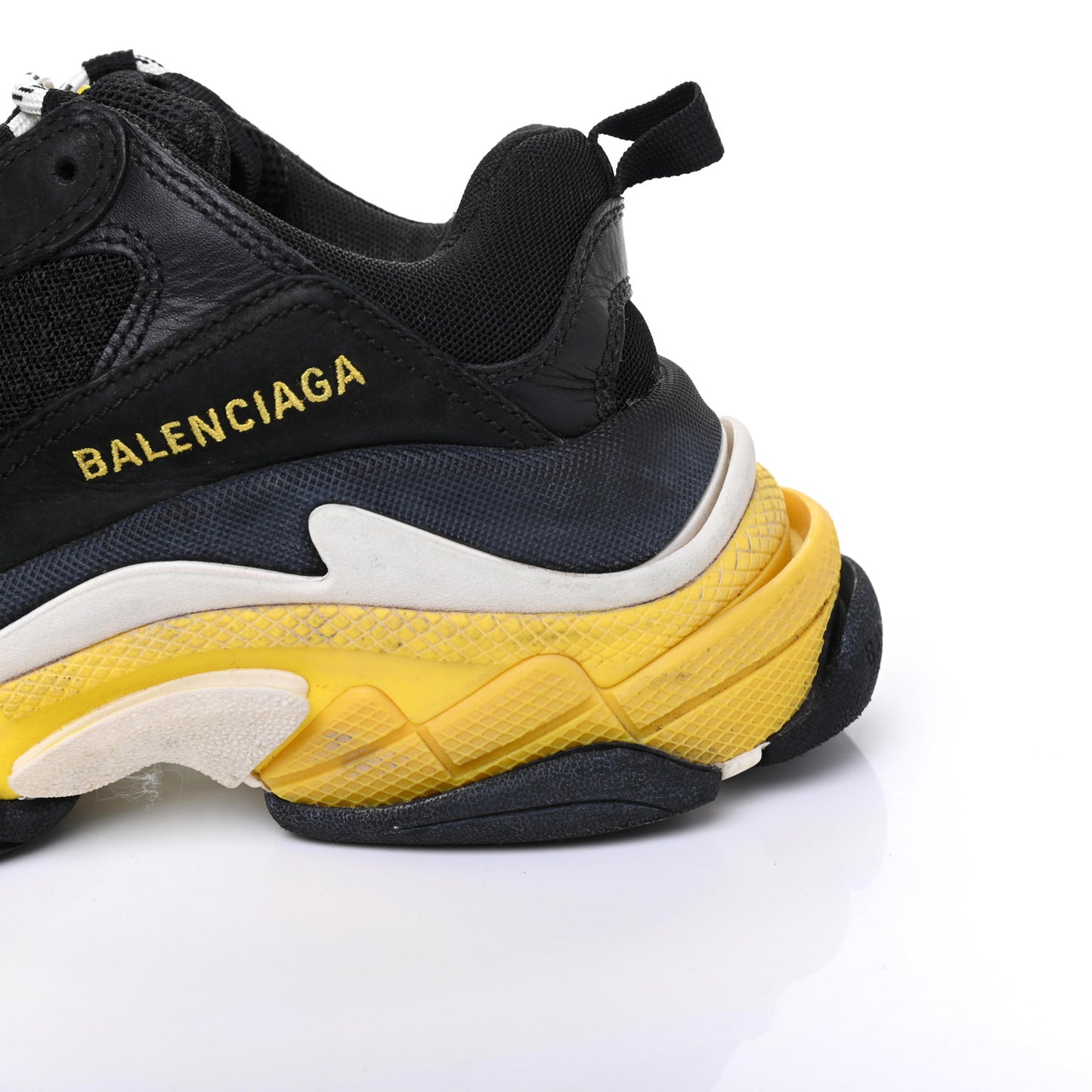 Fabric Mesh Womens Triple S Sneakers 37 Black Yellow