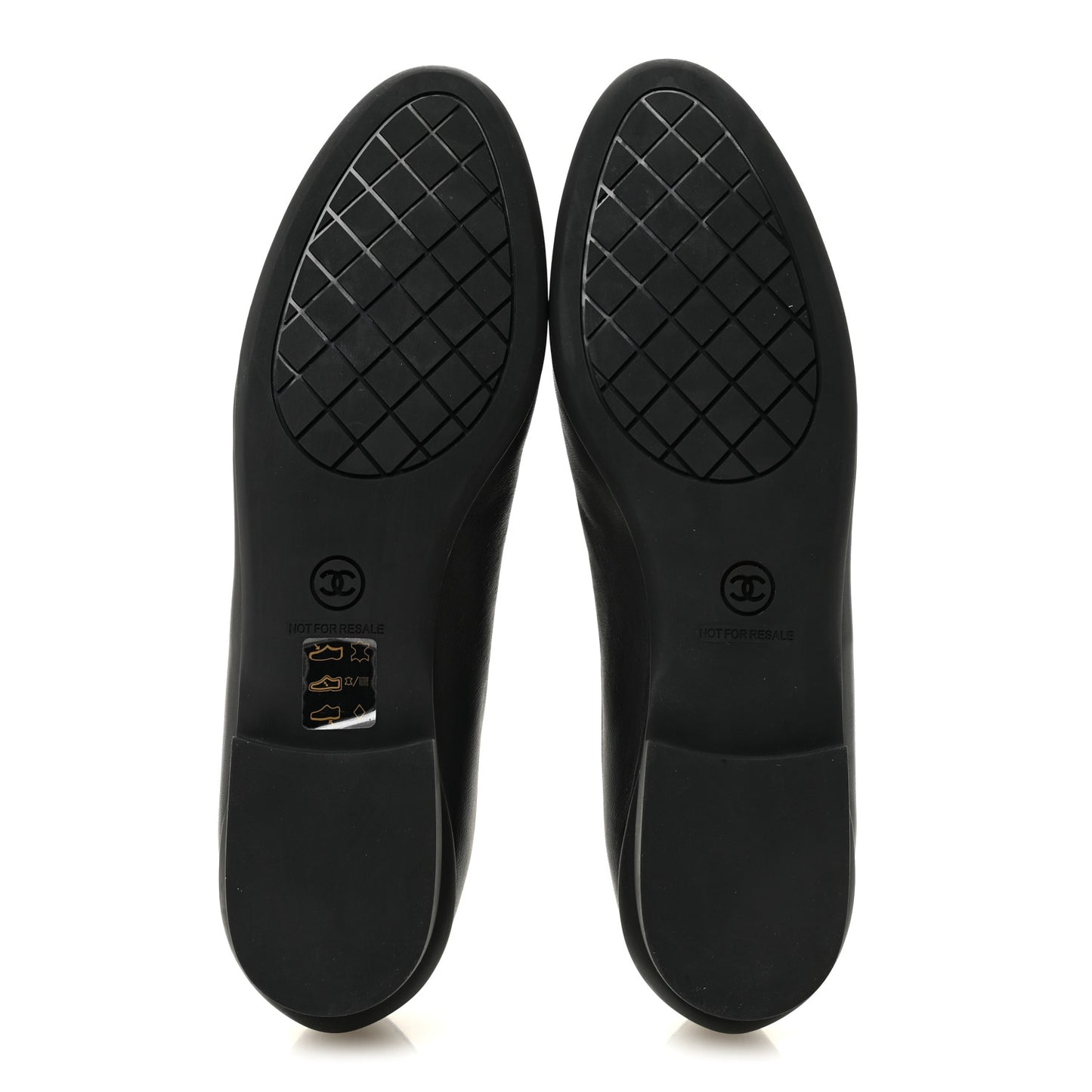 Lambskin Cap Toe CC Uniform Ballerina Flats 40 Black