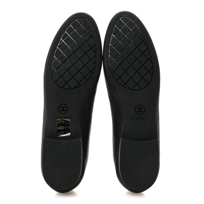 Chanel Lambskin Cap Toe CC Uniform Ballerina Flats 40 Black 6 of 9