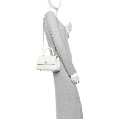 Chanel Caviar Quilted Mini Coco Handle Flap White 2 of 12