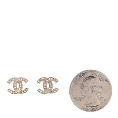 Chanel Crystal Mini CC Earrings Gold 2 of 4