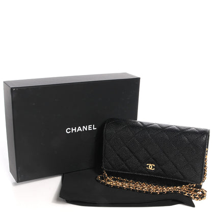 Chanel Caviar Quilted Wallet on Chain Black 5 of 8