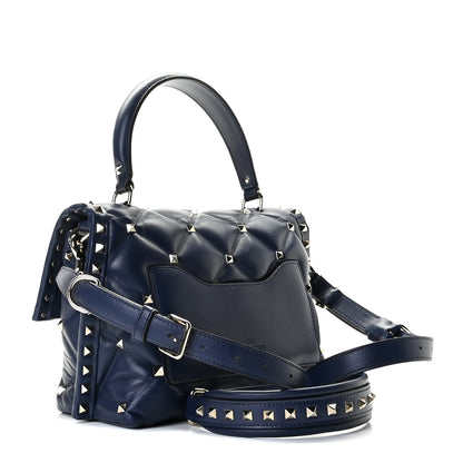 Valentino Garavani Lambskin VLTN Print Candystud Top Handle Bag Pure Blue 2 of 10