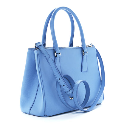 Prada Saffiano Small Galleria Double Zip Tote Mare 3 of 12