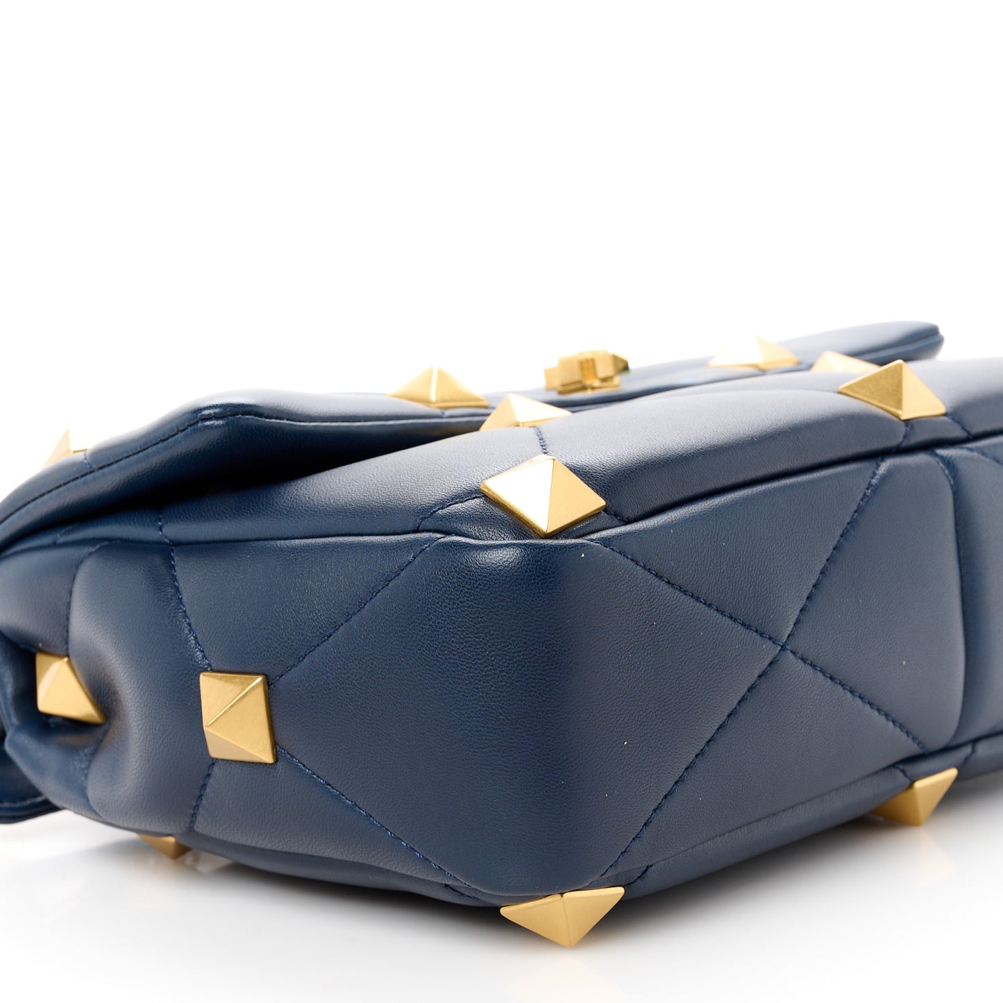 Nappa Large Roman Stud Shoulder Bag Marine