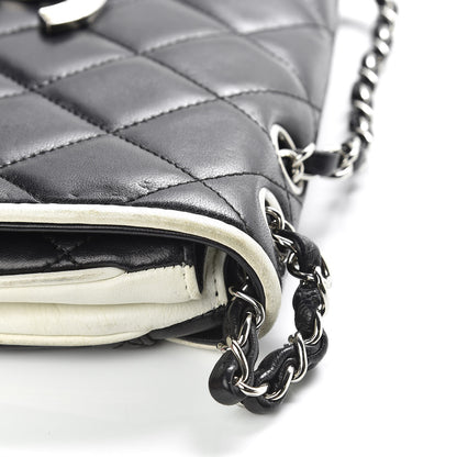 Chanel Lambskin Quilted Flap Black White 14 of 18