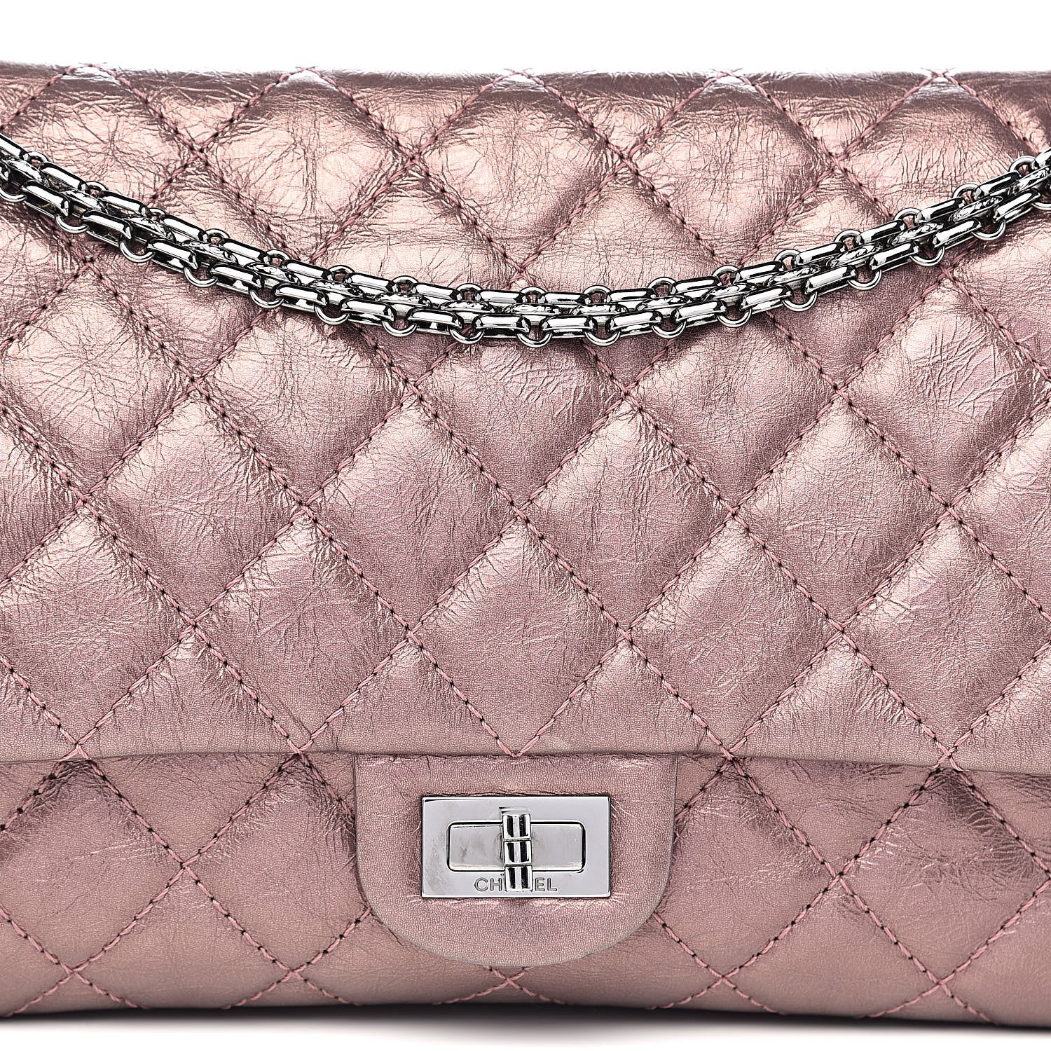 Chanel Metallic Aged Calfskin Quilted 2.55 Reissue 226 Flap Rose Fonce 13 of 13