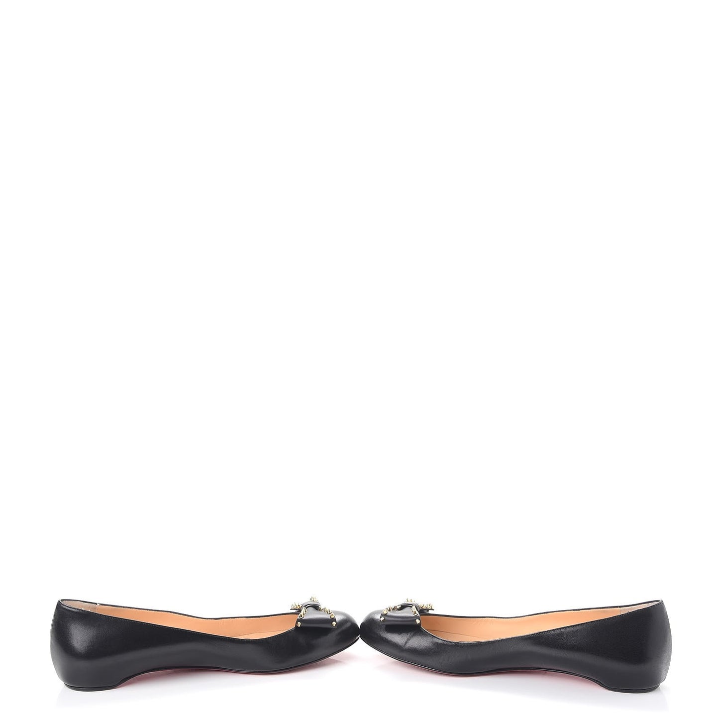 Nappa Ballalarina Spiked Bow Flats 40 Black