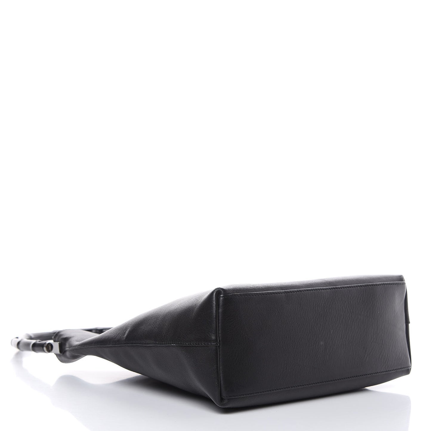 Calfskin Bamboo Shoulder Bag Black