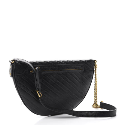 Balenciaga Shiny Goatskin Allover Logo Embossed XS Souvenir Belt Bag Black 3 of 9