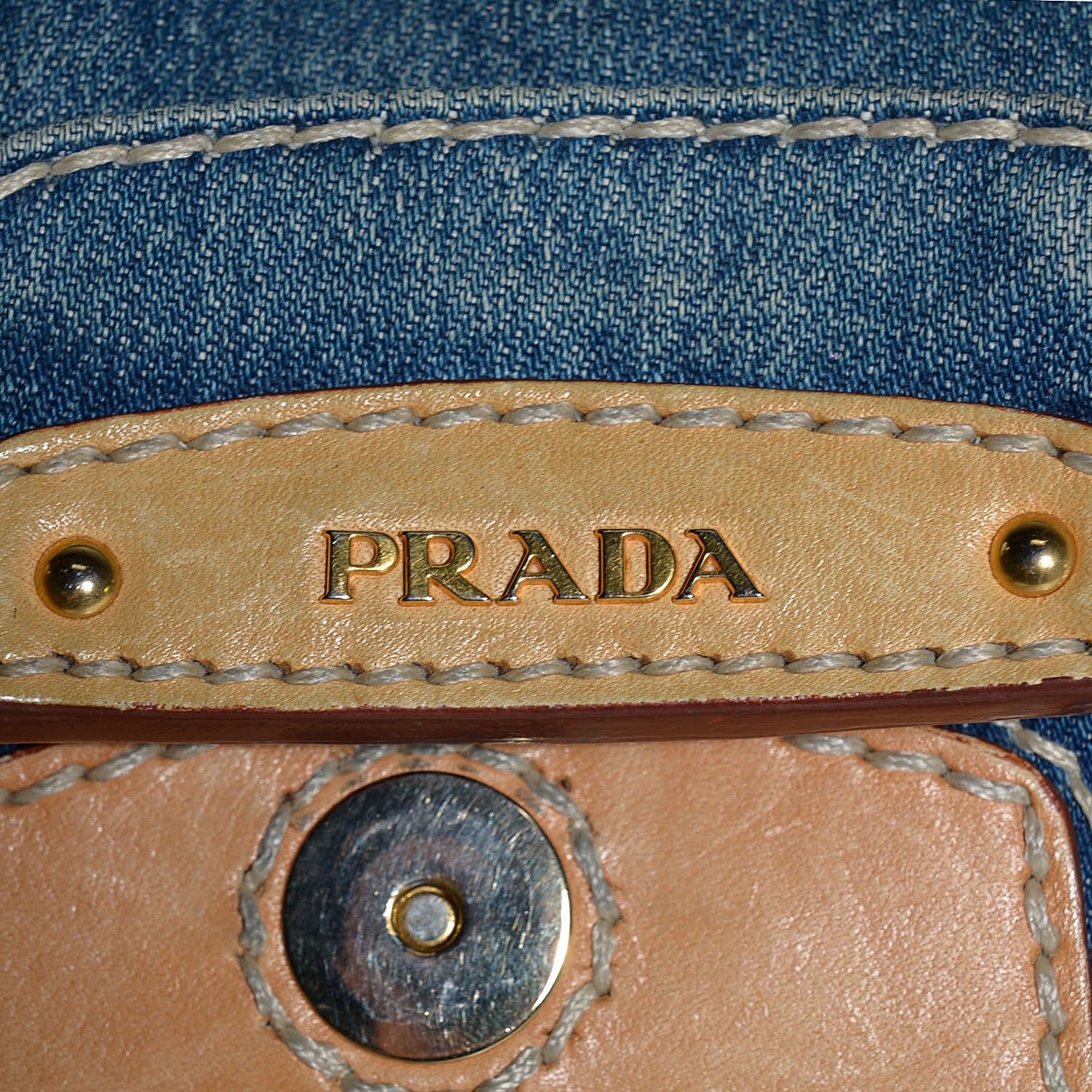 Prada Denim Shoulder Bag Avio 16 of 20