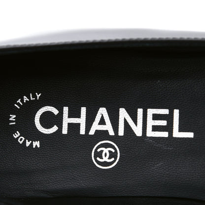 Chanel Patent Cap Toe Ballerina Flats 36.5 Black White 7 of 10