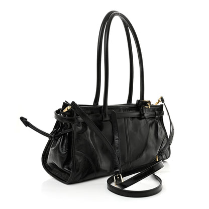 Prada Shiny Nappa Medium Shoulder Bag Black 3 of 10