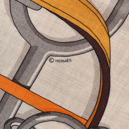 Hermes Cashmere Silk Panoplie Equestre Shawl 140 4 of 4