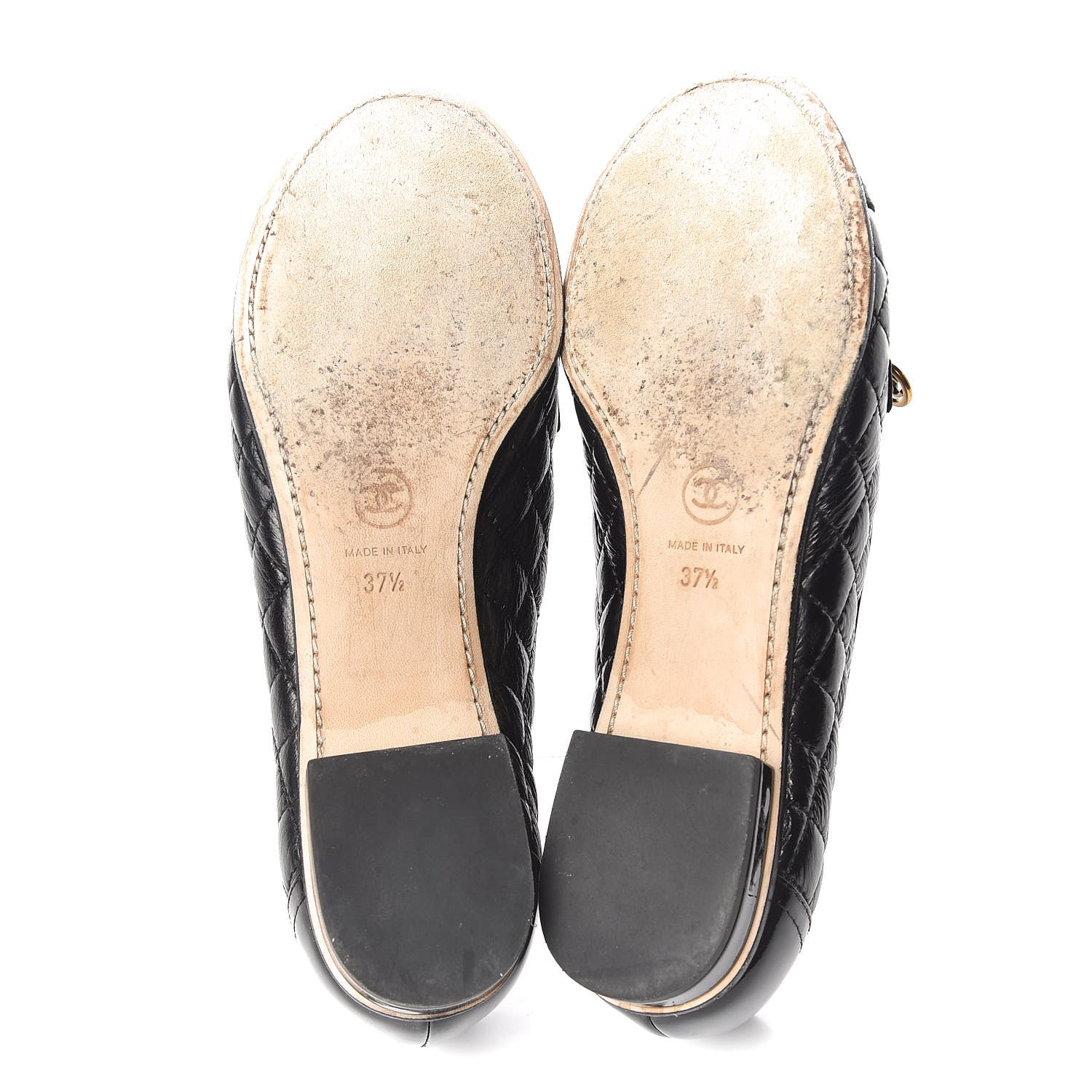 Chanel Grosgrain Glazed Lambskin Quilted Chain Loafers 37.5 Black 7 of 11